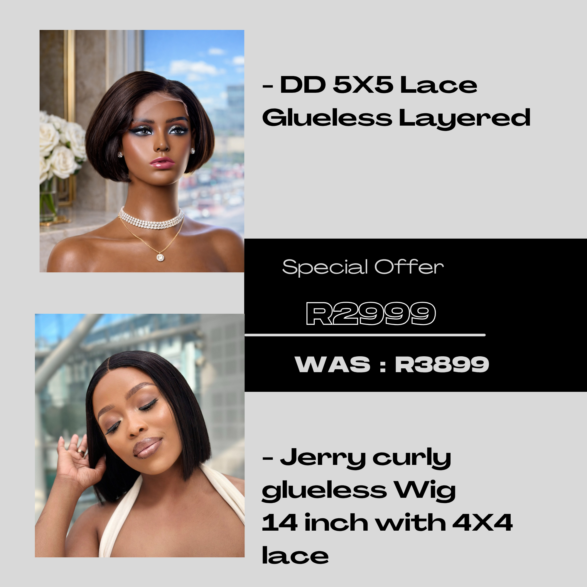 Two Glueless Wigs For Sale R2999 - Remore Hair Two Glueless Wigs For Sale R2999 - Remore Hair
